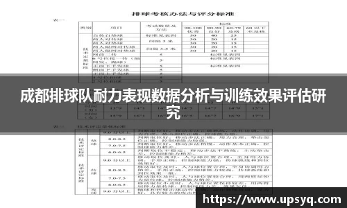 成都排球队耐力表现数据分析与训练效果评估研究